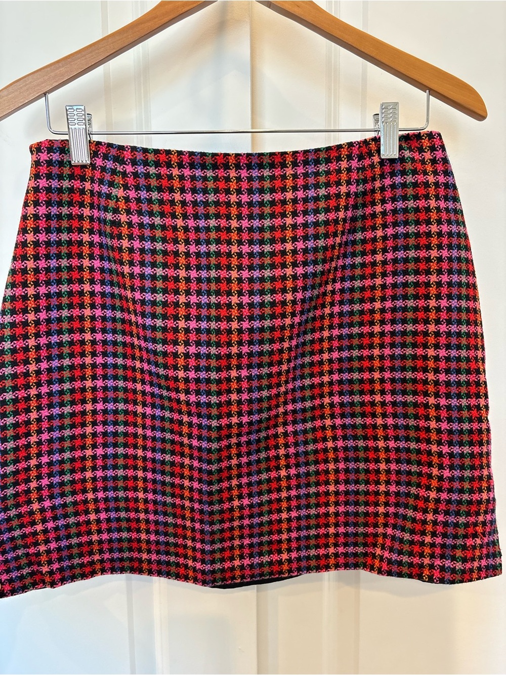 Vintage Boston Proper Rainbow Houndstooth Mini Skirt
